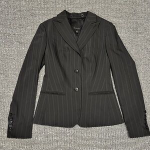 The Limited Women's Black Pinstripe Blazer - Tailored Two-Button Jacket